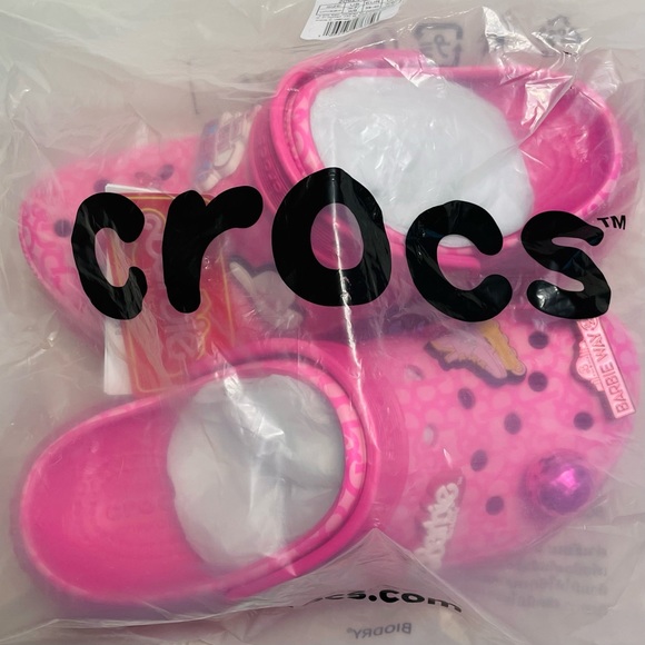 SOLD Crocs Barbie™ The Movie Mega Crush Clogs pink glitter platforms size 9 NWT - Picture 17 of 17